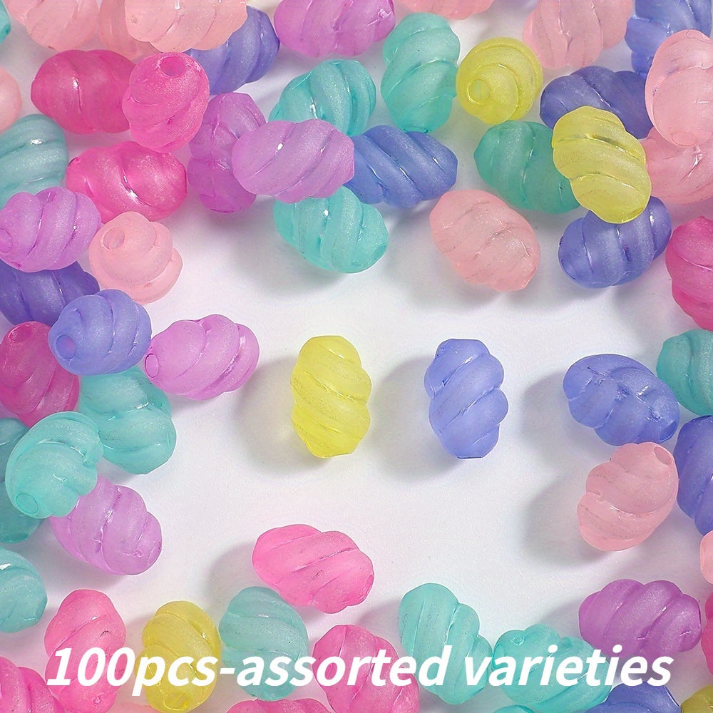 100pcs 11x8mm Frosted Acrylic Oval Beads