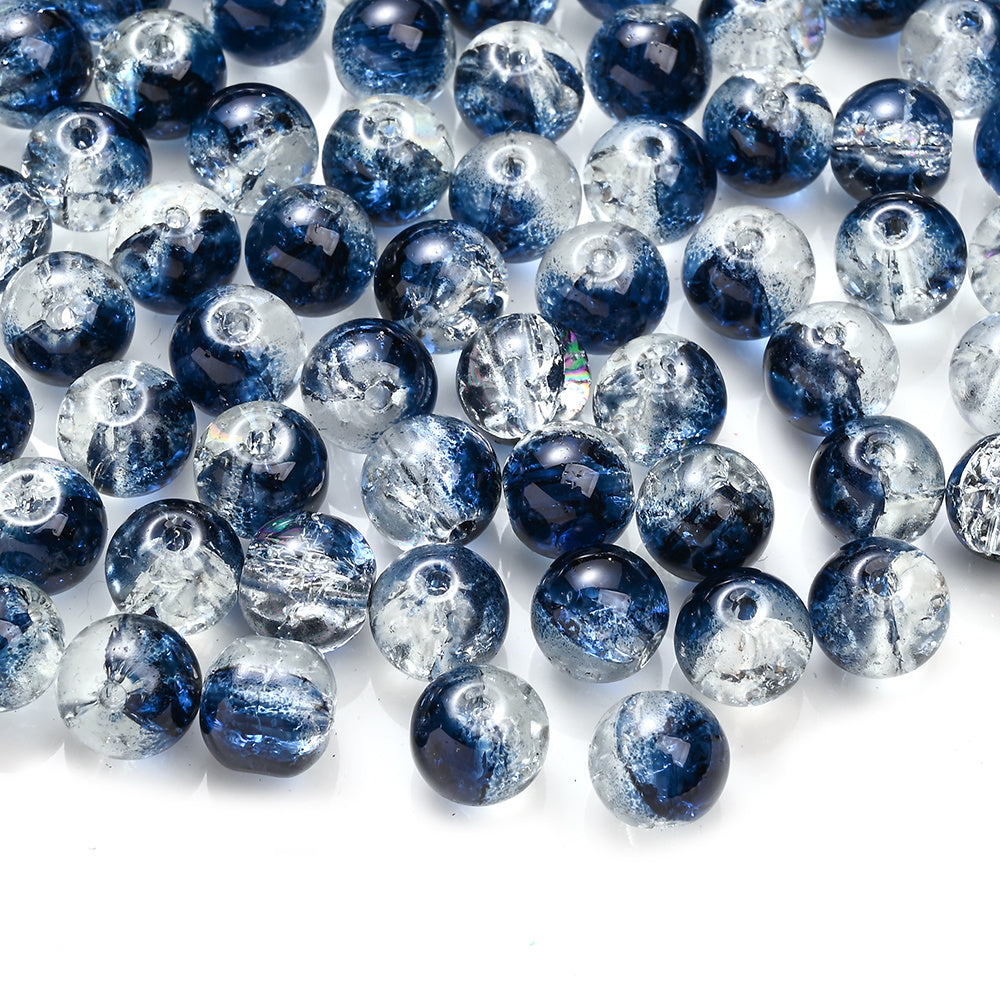 Gradient Crackle Glass Spacer Beads