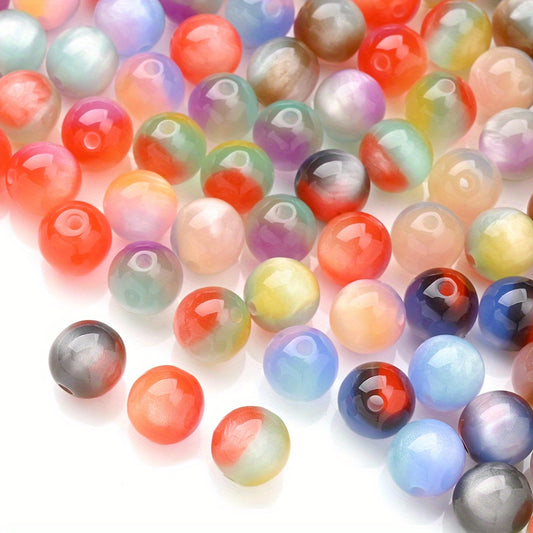 20pcs 10mm Fantasy Color Large Hole Round Beads