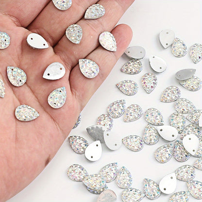 50pcs 10x14mm Pineapple Face AB Resin Flatback Beads