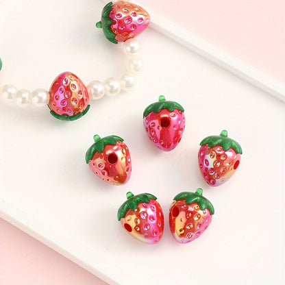 17x23mm Leaf Strawberry Acrylic Beads