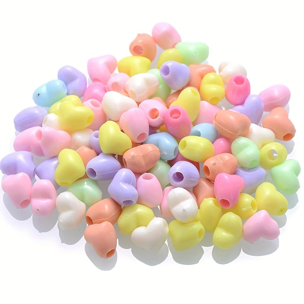 100pcs 11x9.5mm Mixed Acrylic Heart Beads
