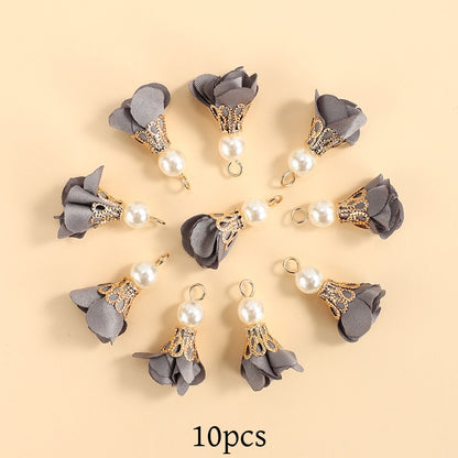 10pcs Colorful Petal Tassel Charm Pendants