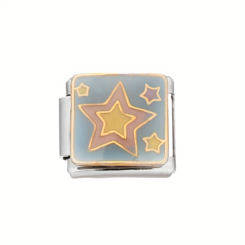 1pc 9x10mm Stainless Steel Module Charm Bead