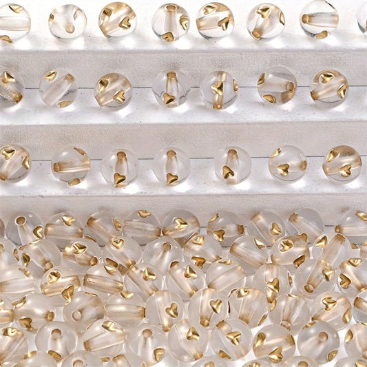 50pcs 12mm Clear Acrylic Heart Beads