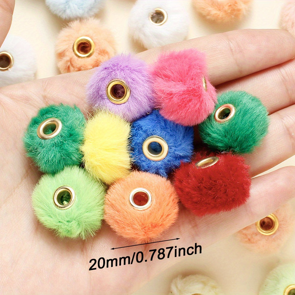 Faux Rabbit Fur Plush Beads