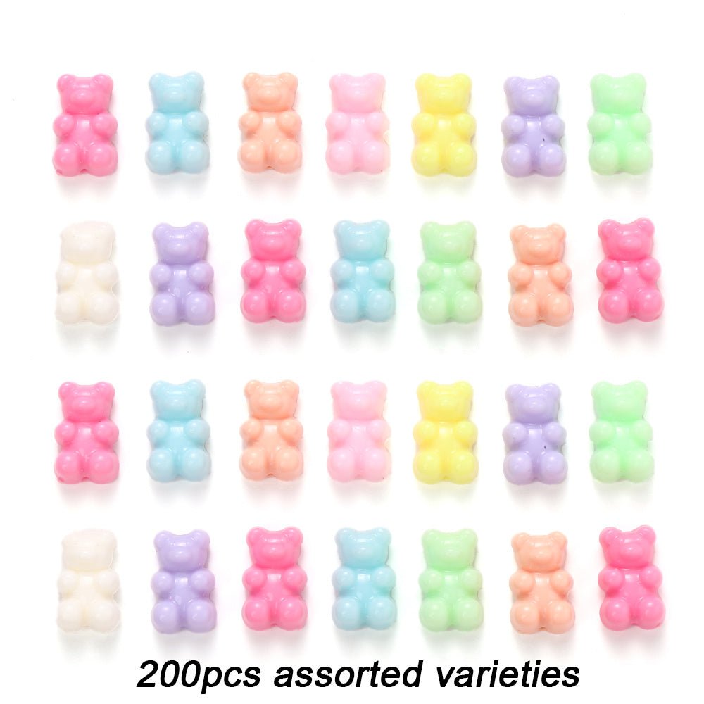Assorted Bear Acrylic Jewelry Beads