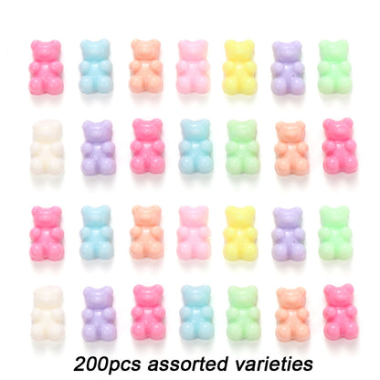 Assorted Bear Acrylic Jewelry Beads