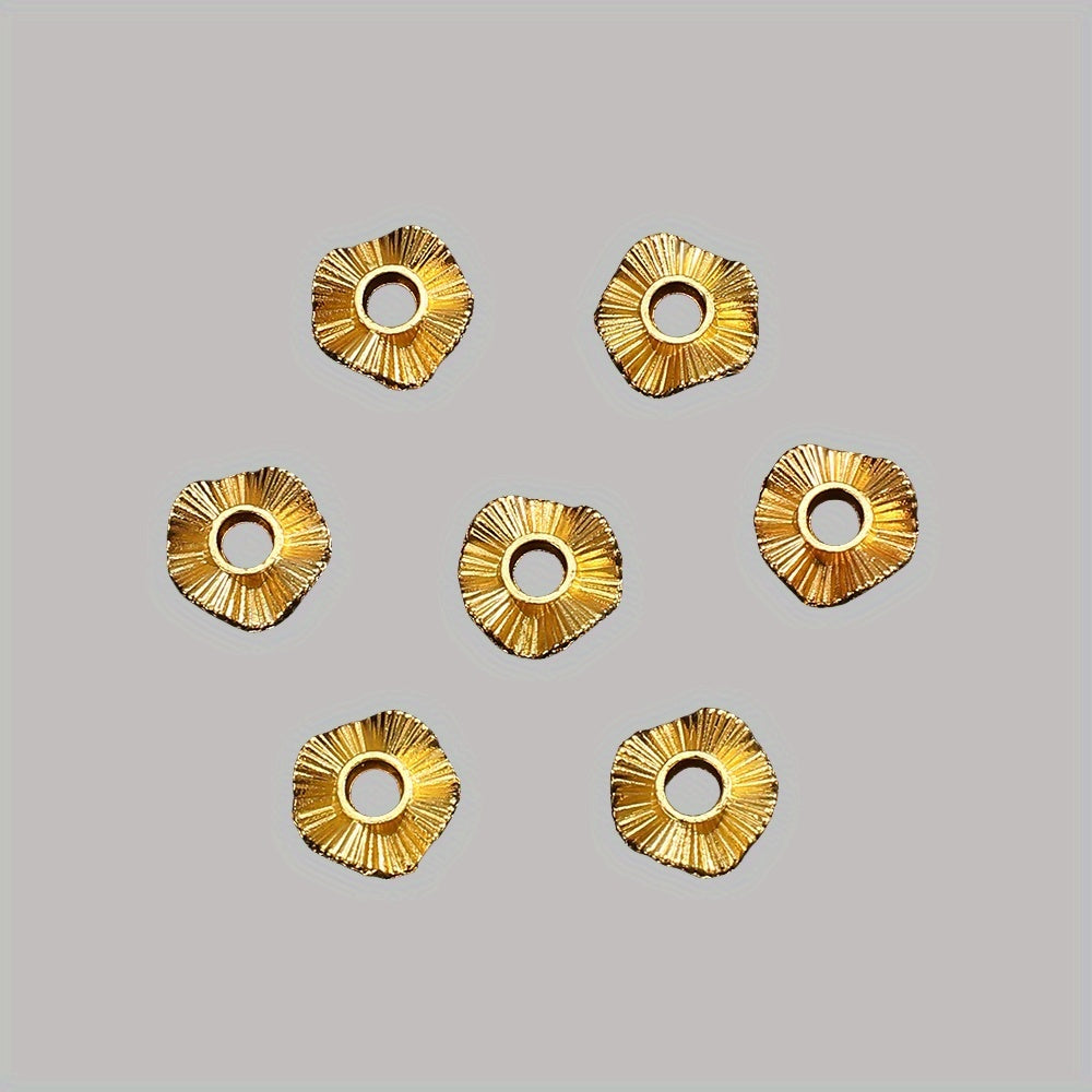 50pcs Wave Pattern Zinc Alloy Spacer Beads