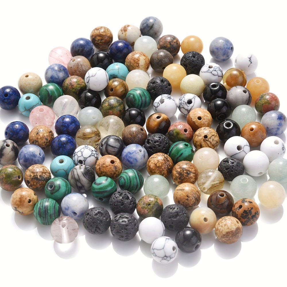 Natural Stone Mix Loose Spacer Beads