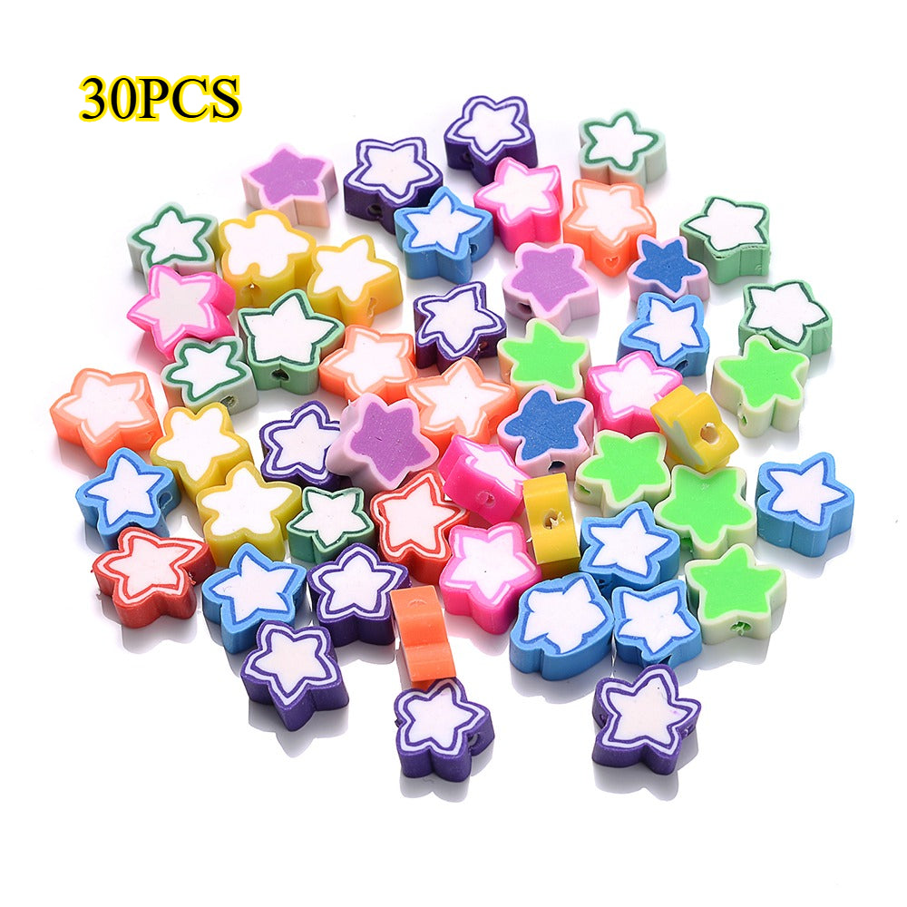 30/50pcs Colorful Clay Shape Beads