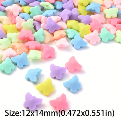 30pcs Colorful Acrylic Butterfly Beads