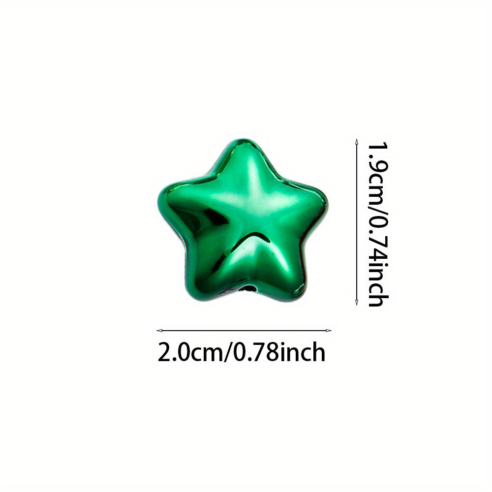 19×20mm Christmas Fat Star Acrylic Beads