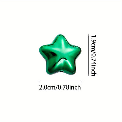 19×20mm Christmas Fat Star Acrylic Beads