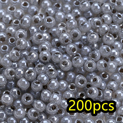 200pcs 4mm Super Shiny Glass Ice Beads
