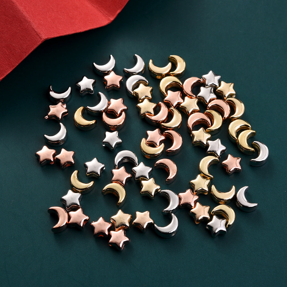 AB Shiny Romantic Heart Acrylic Spacer Beads