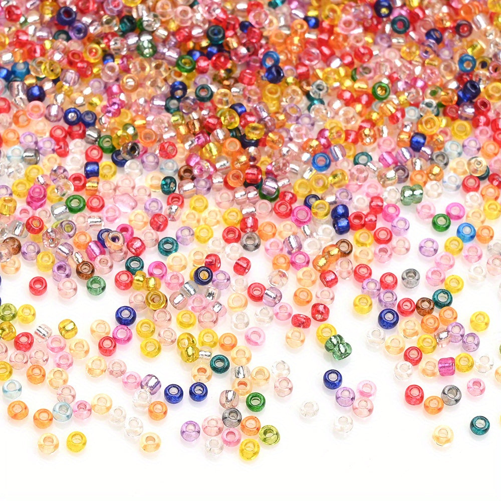 1.5mm Silvery-filled Mini Glass Rice Beads