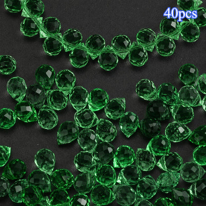 Green Waterdrop Glass Beads