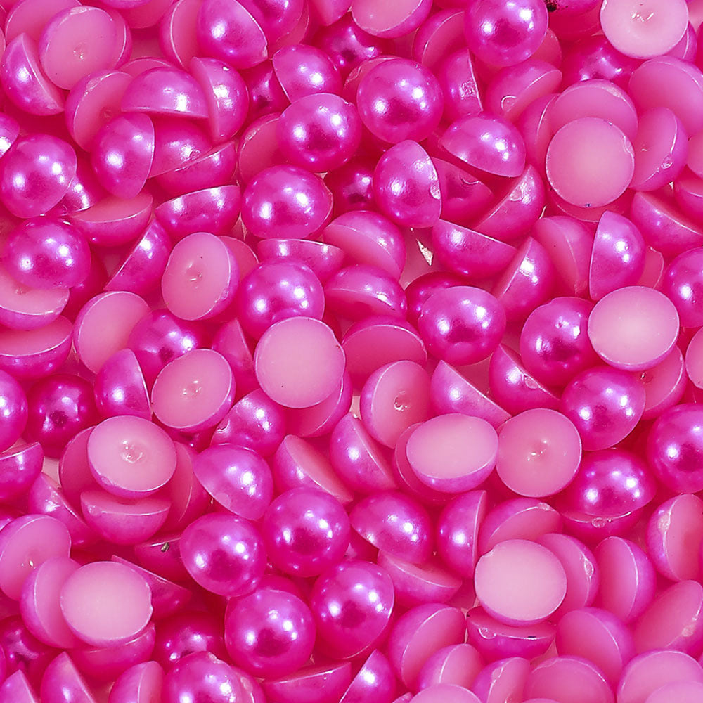 1000pcs Semi Circular Resin Pearl Beads
