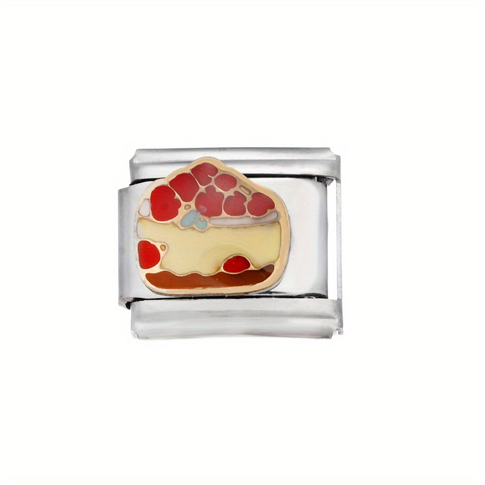 1pc 9x10mm Stainless Steel Birthday Theme Module Charm Bead