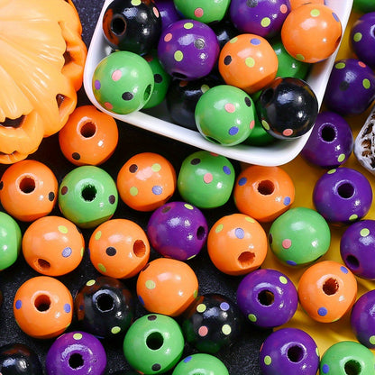 16mm Halloween Wooden Beads