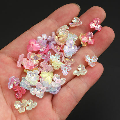 UV Pearlescent Flower Acrylic Beads