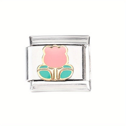1pc 9x10mm Stainless Steel Flower Module Bead