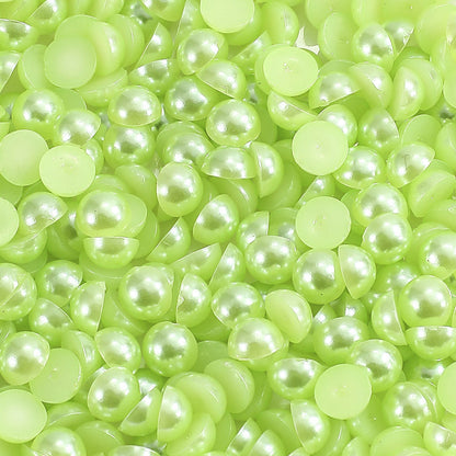 1000pcs Semi Circular Resin Pearl Beads