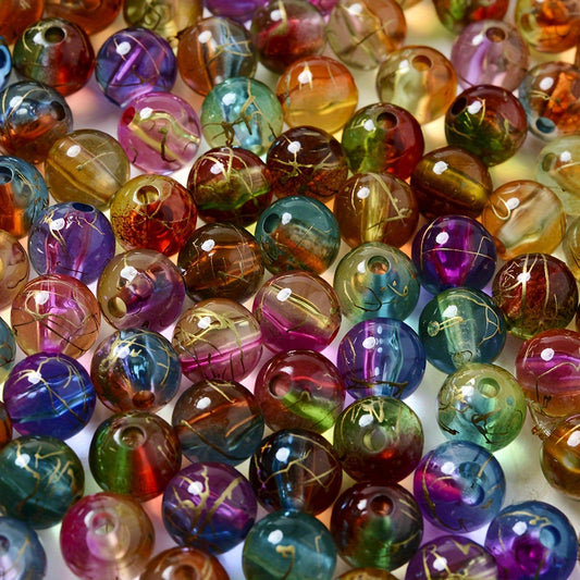 50pcs 8mm Colored Acrylic Round Beads
