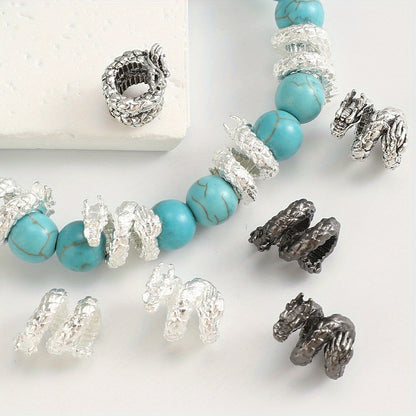 Spiral Dragon Alloy Spacer Beads