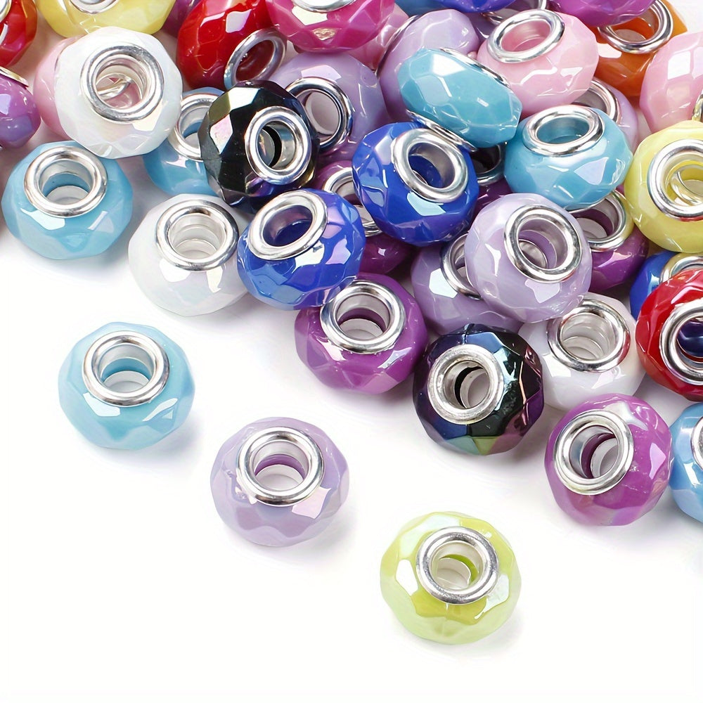 European Style Colorful Crystal Rhinestone Big Hole Beads