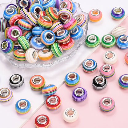 Shiny Galaxy Dreamy Crack Resin Spacer Beads