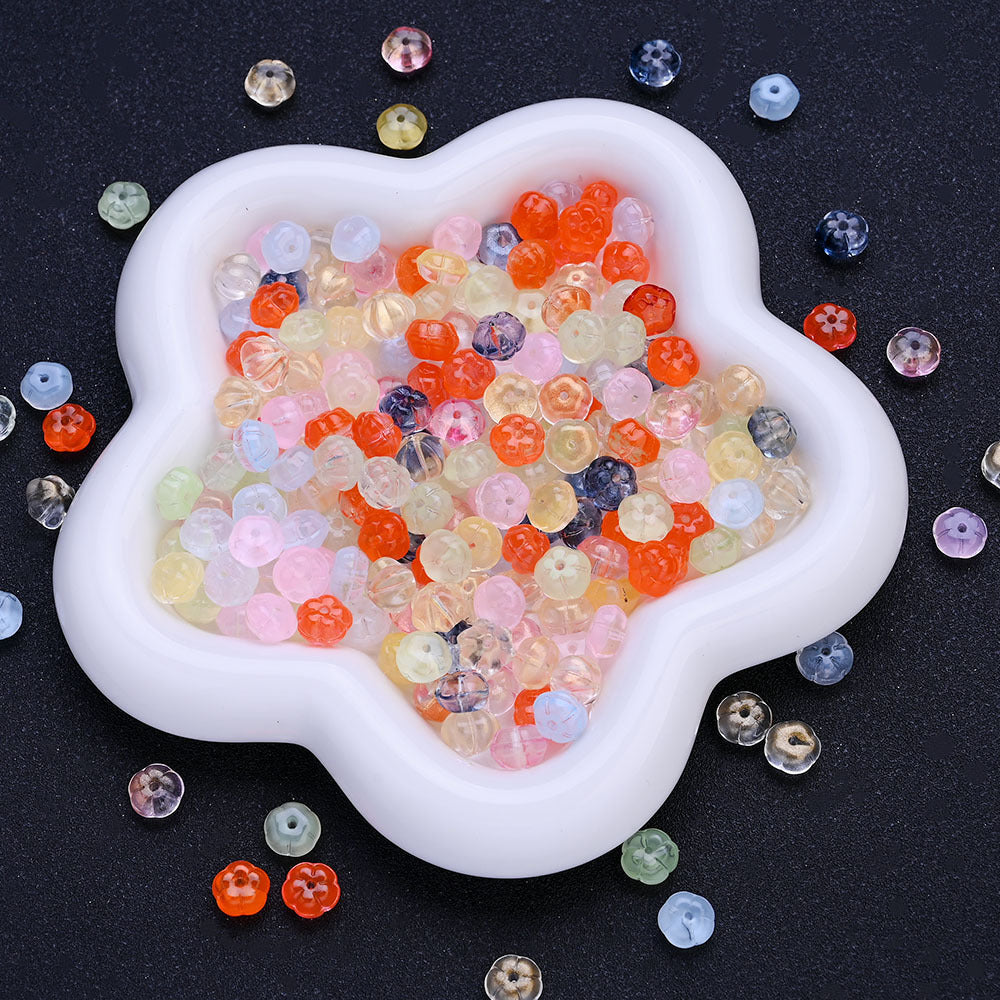 Halloween Pumpkin Glass Beads