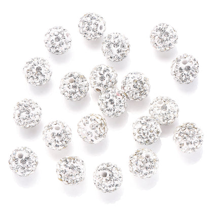 10mm AB Shiny Rhinestone Clay Beads