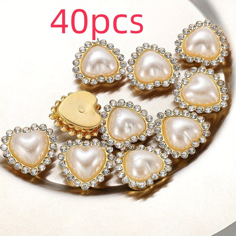 White Imitation Pearl Flatback Oval Heart Beads