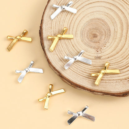 20pcs 12x20mm Bow Alloy Spacer Pendant Beads