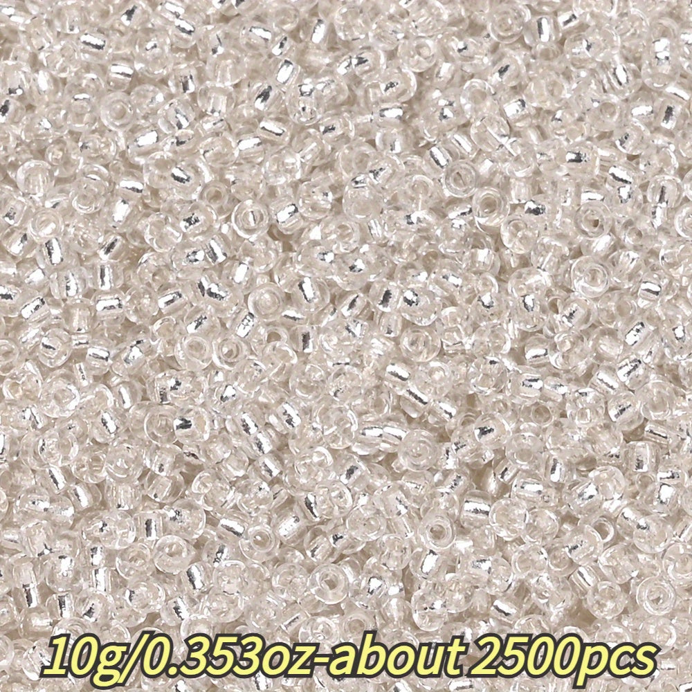 1.5mm Silvery-filled Mini Glass Rice Beads