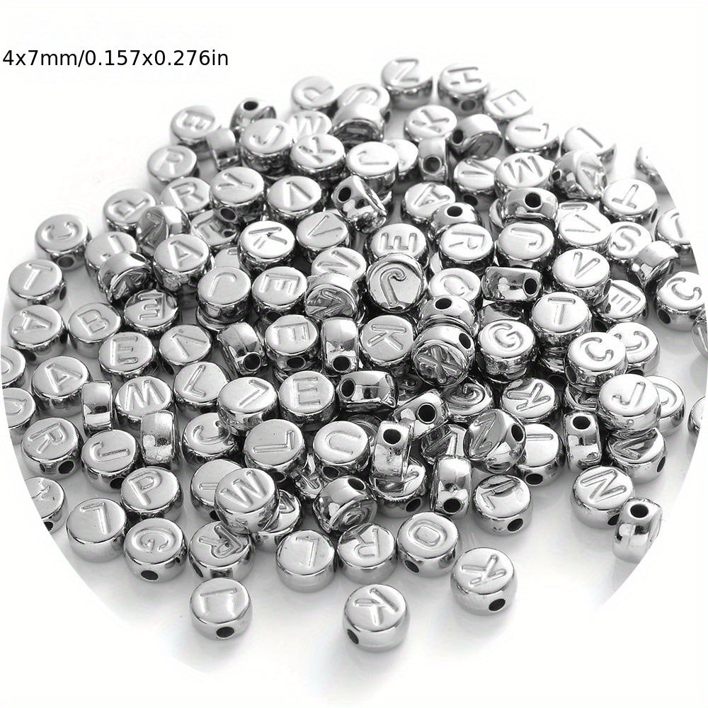 100pcs Round CCB Letter Beads