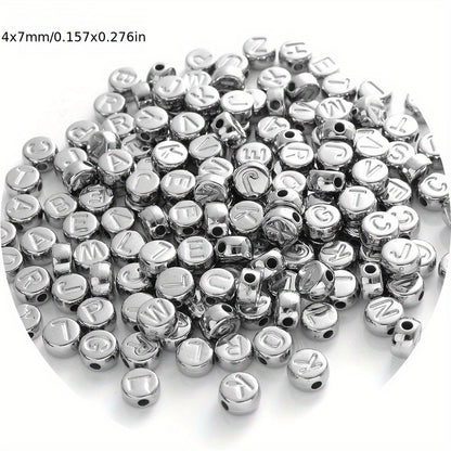 100pcs Round CCB Letter Beads