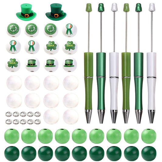 60pcs St. Patrick's Day Beadable Pen DIY Kit