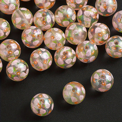 4/10pcs 16mm Pink Strawberry Resin Beads