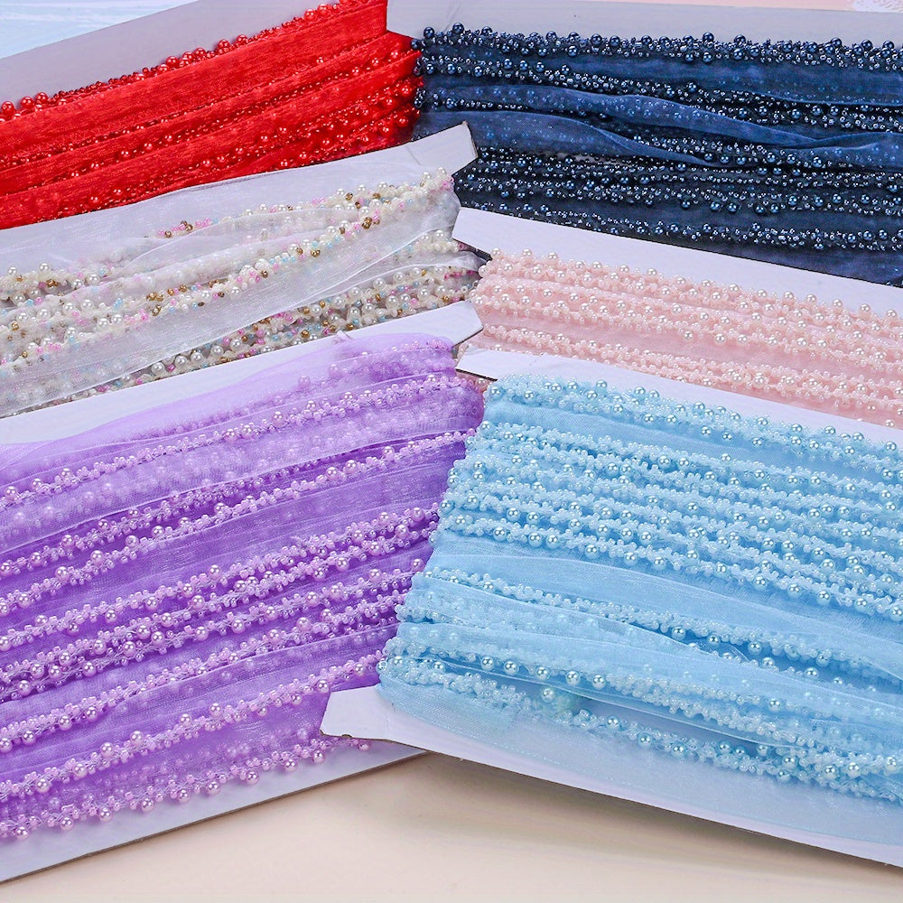 85cm 2cm Shiny Tiny Beads Lace Trim Ribbon
