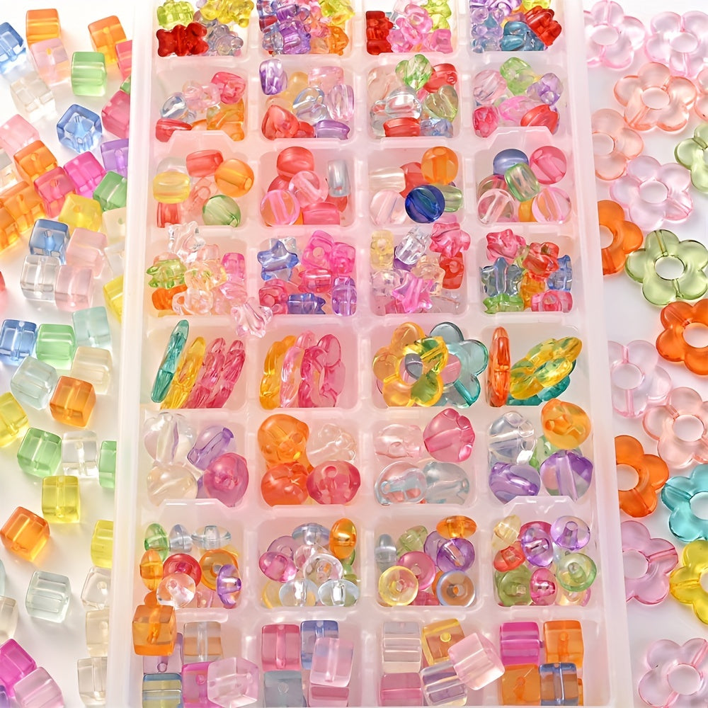 50/100pcs Acrylic Mixed Shape Beads Set