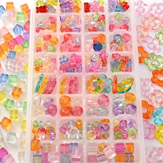50/100pcs Acrylic Mixed Shape Beads Set