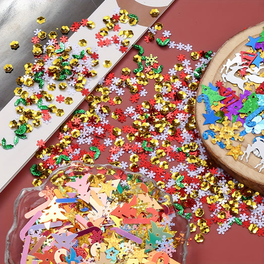 30g Christmas PVC Glitter Beads Set