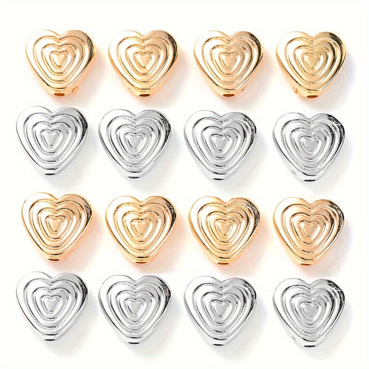 20pcs 9x9mm Plated Plastic Heart Beads