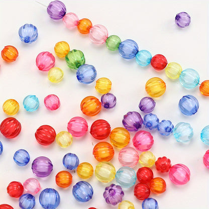100/200pcs 8/10mm Transparent Inner Color Pumpkin Acrylic Beads