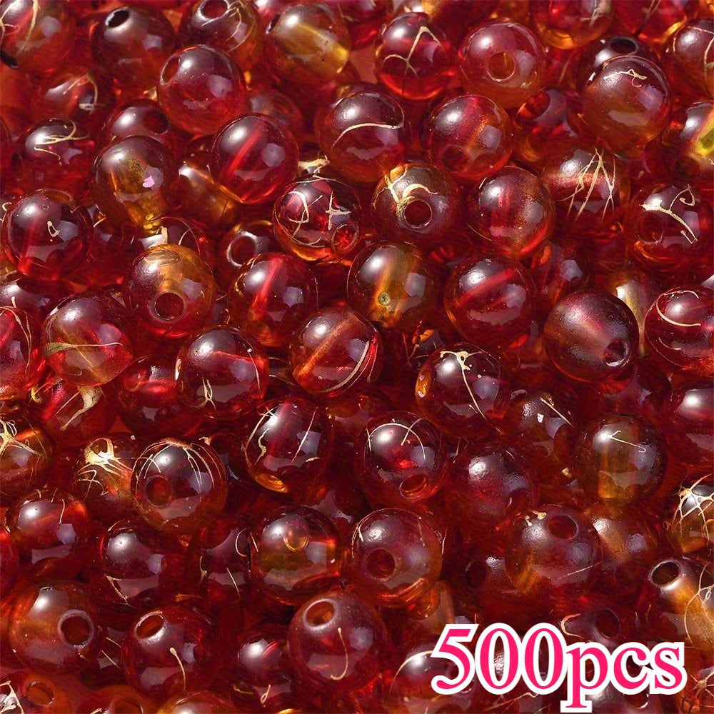 8mm Gradient Acrylic Golden Line Beads