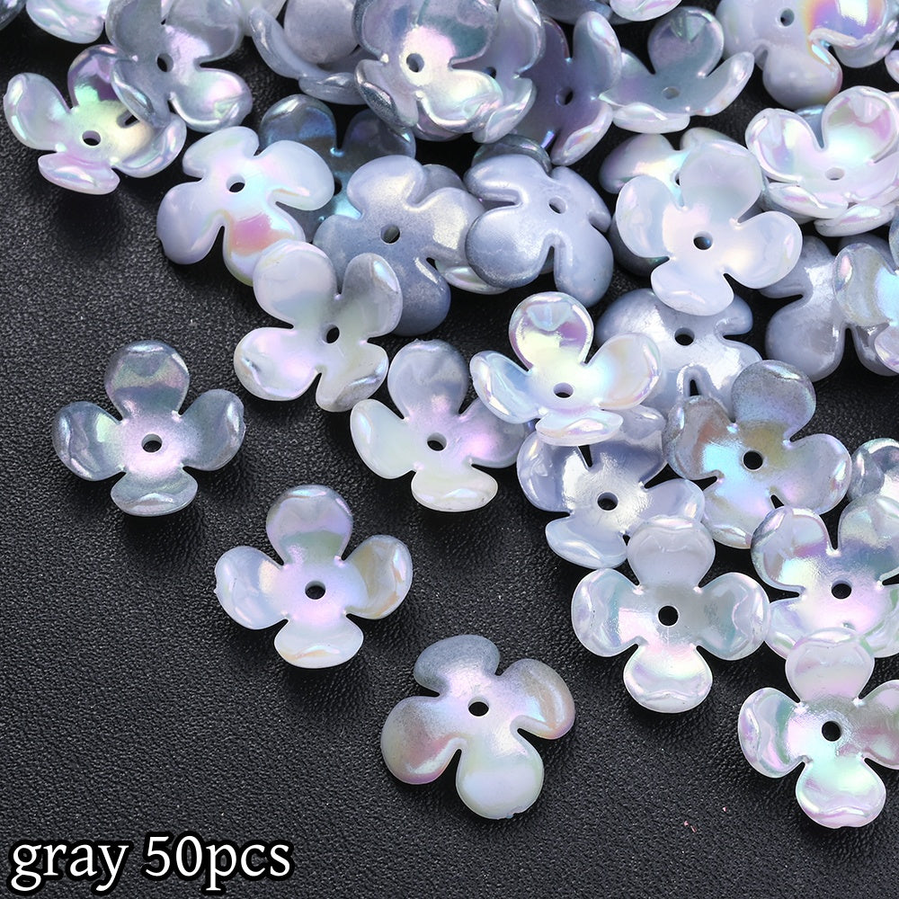 50pcs Four Petal Receptacle Beads