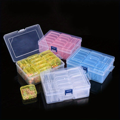 Transparent Plastic Beads Storage Box Set